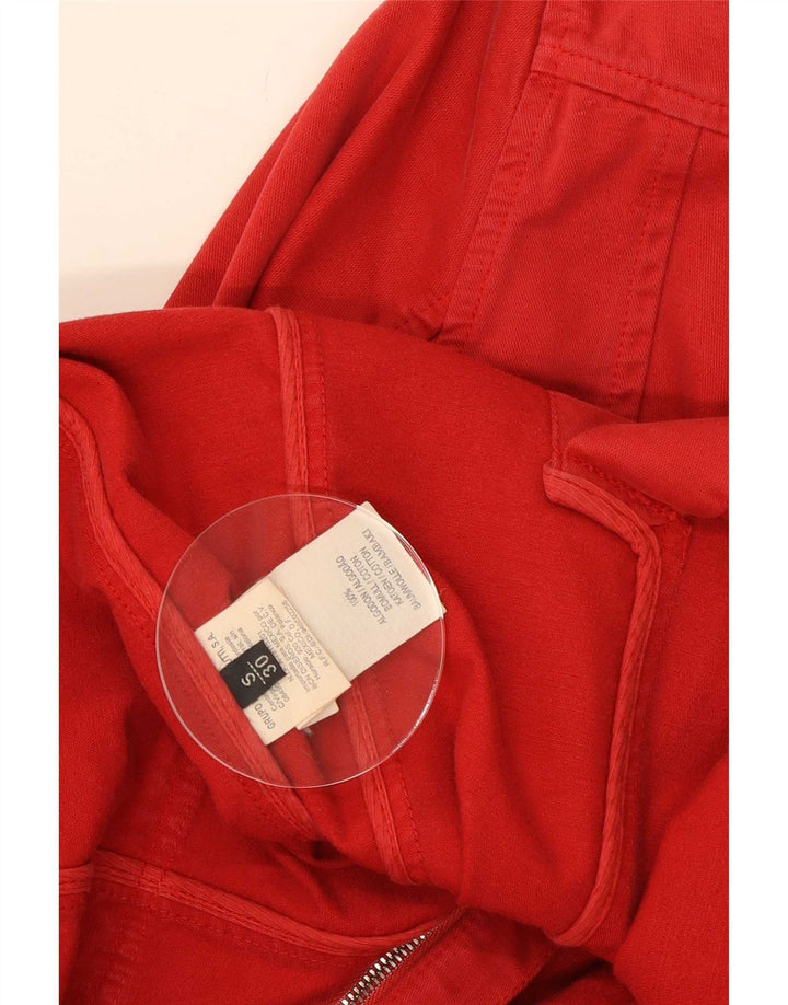 Massimo Dutti Chaqueta utilitaria para mujer UK 10 Small Rojo Algodón