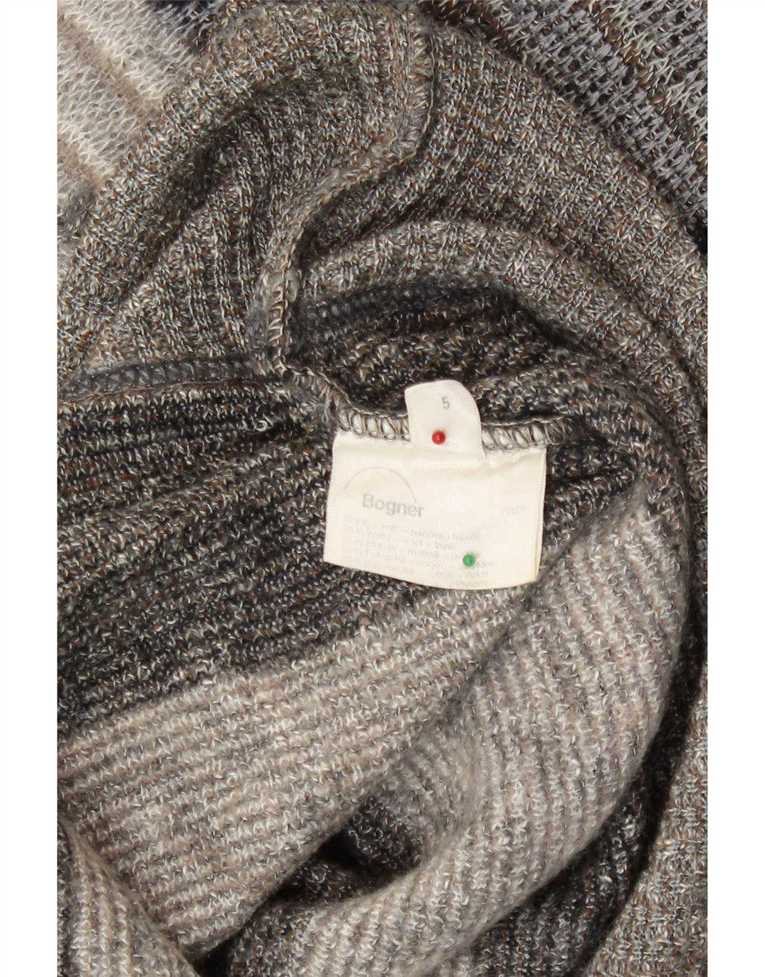 Bogner Suéter De Cuello Redondo Para Hombre Pequeño Gris Geométrico Acrílico