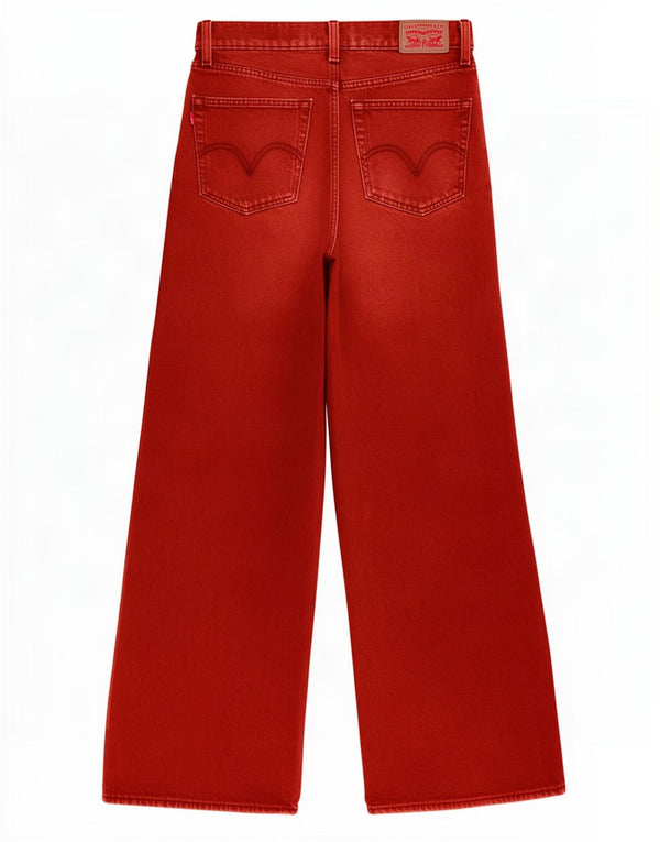 Levi's Jeans De Pierna Ancha Y Cintura Alta Para Mujer W26 L29 Algodón Rojo