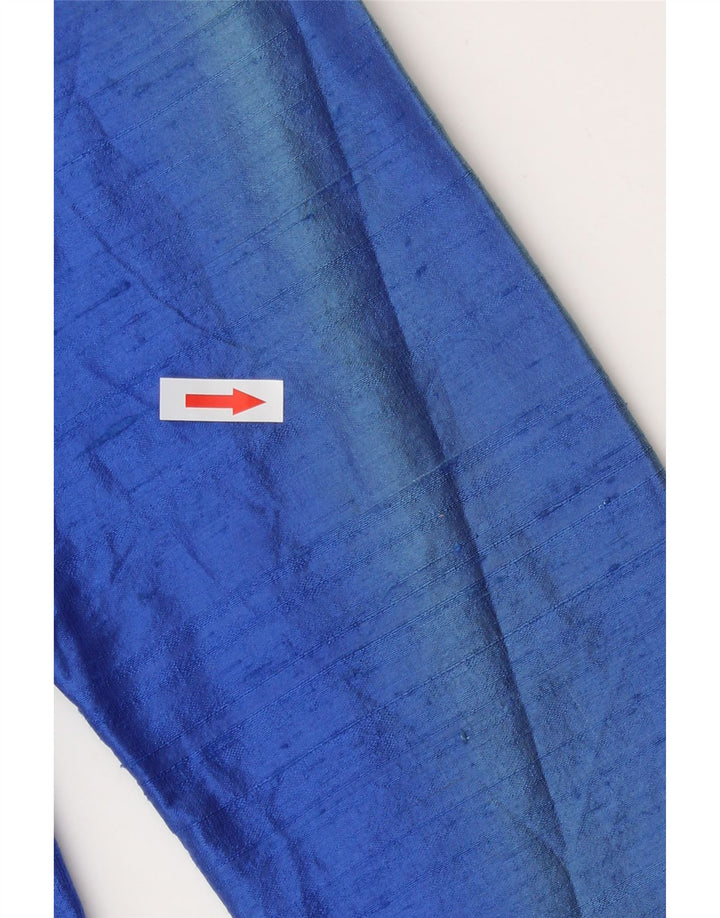 Vintage mujer Blazer chaqueta Reino Unido 12 seda azul medio