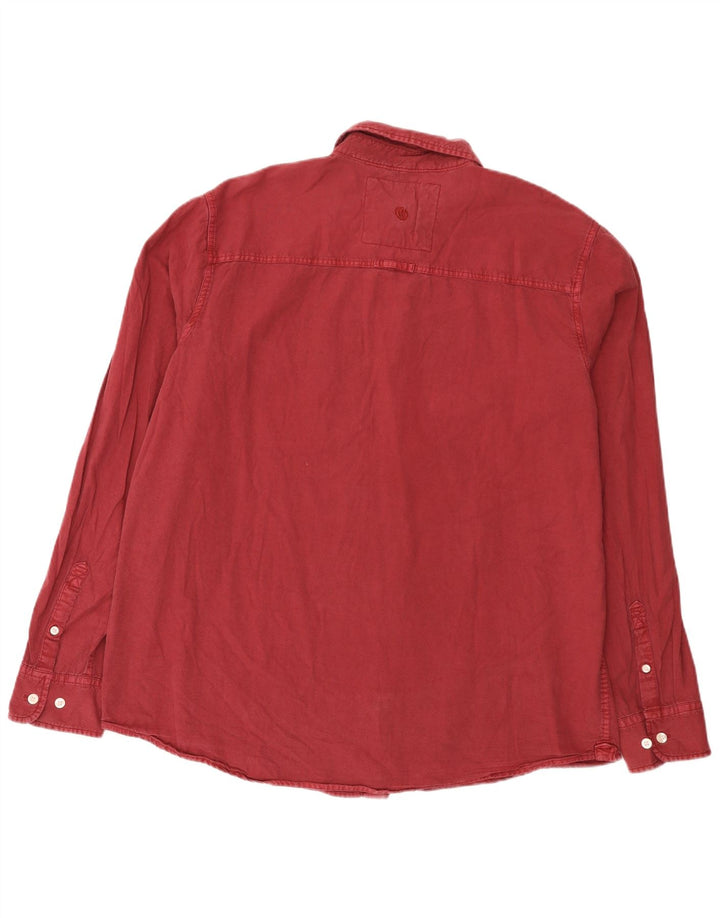 Camisa de hombre Fat Face 2XL Algodón burdeos