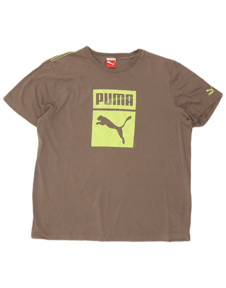 Puma Camiseta gráfica para hombre Top XL Gris Algodón
