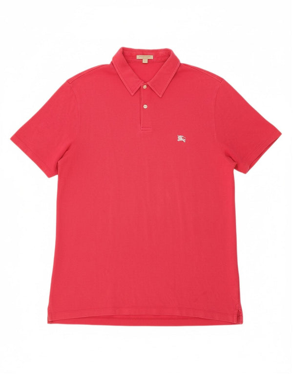BURBERRY Mens Polo Shirt XL Pink Cotton