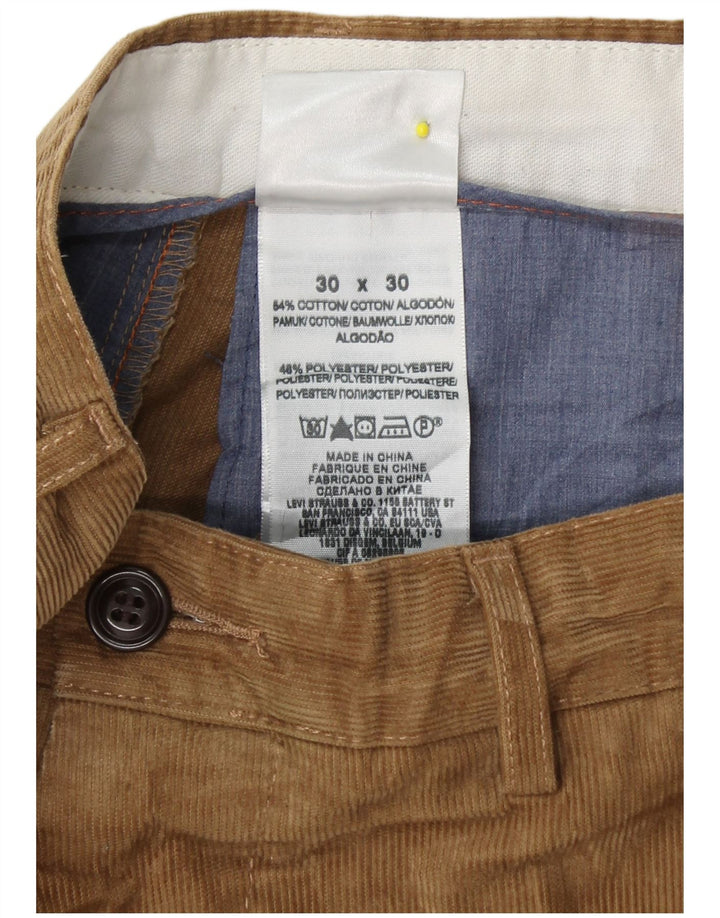 DOCKERS Pantalón recto de pana para hombre W30 L30 Algodón beige