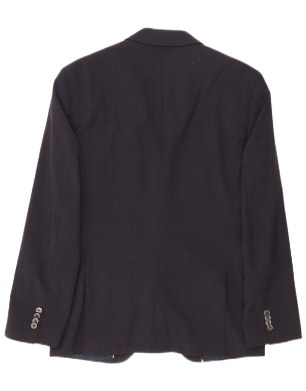 Hugo Boss Chaqueta tipo blazer de 2 botones para hombre EU 48 Medium Azul marino Cuadros clásicos