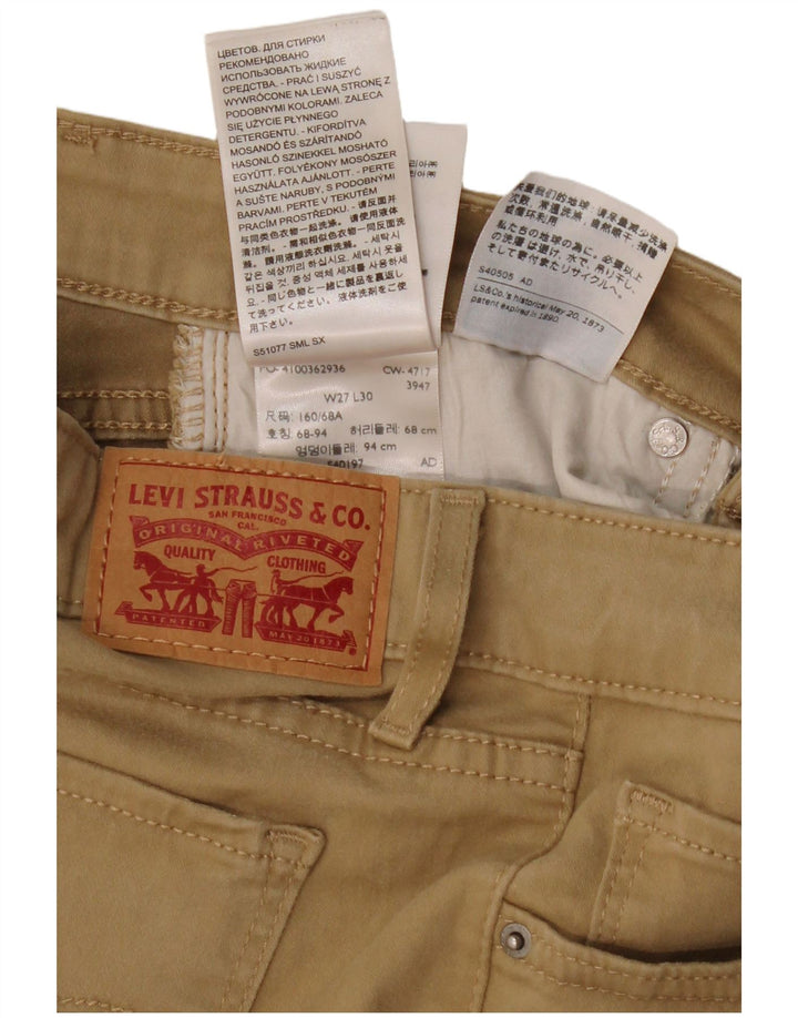 LEVI'S Womens 711 Skinny Casual Trousers W27 L24 Beige Cotton