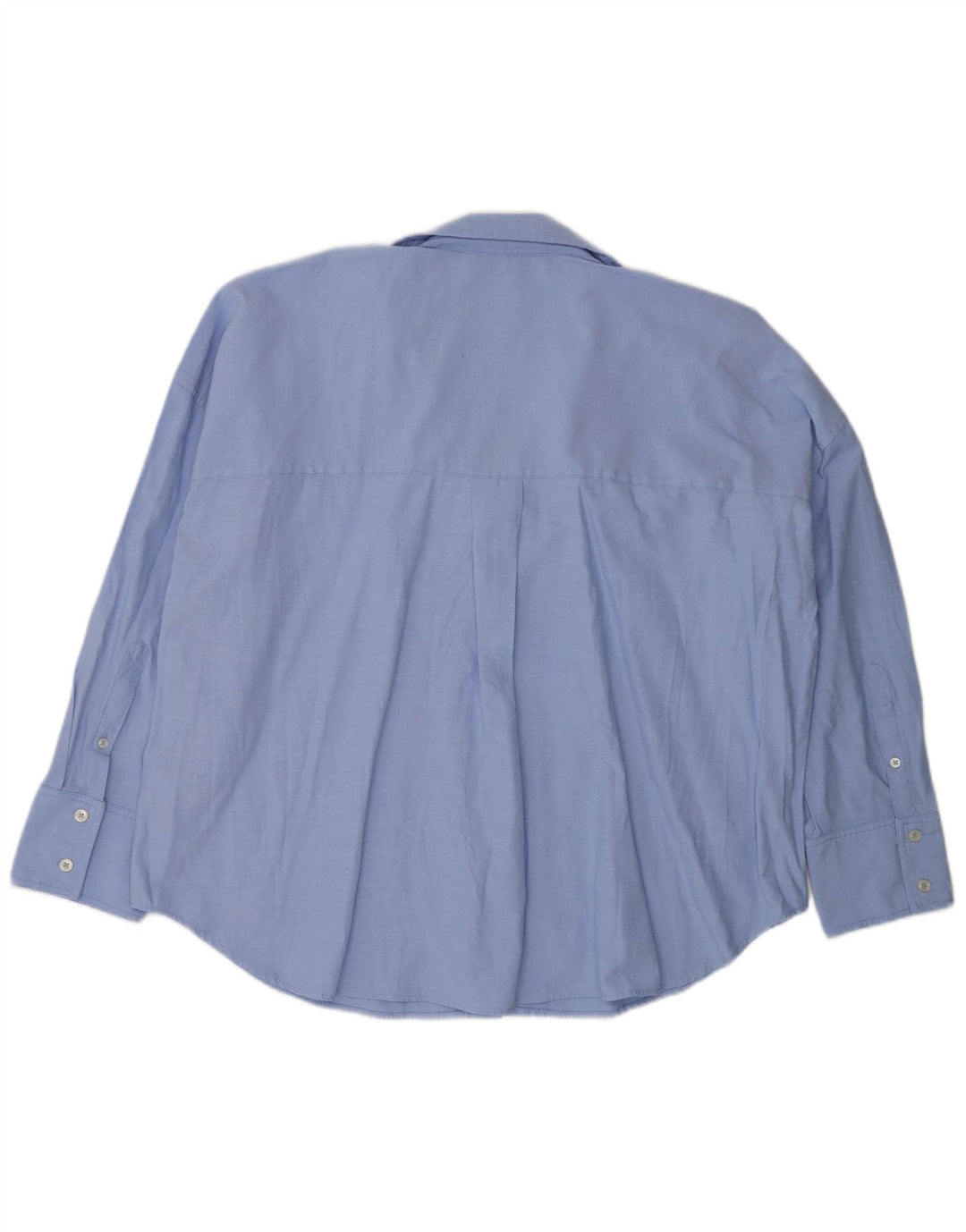 Zara Mujer Camisa UK 20 2XL Azul Algodón Clásico