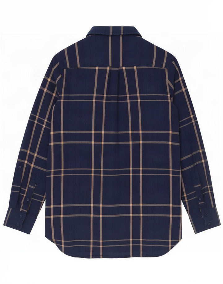 Camisa de mujer Fat Face UK 44 Grande Azul marino Cuadros Algodón