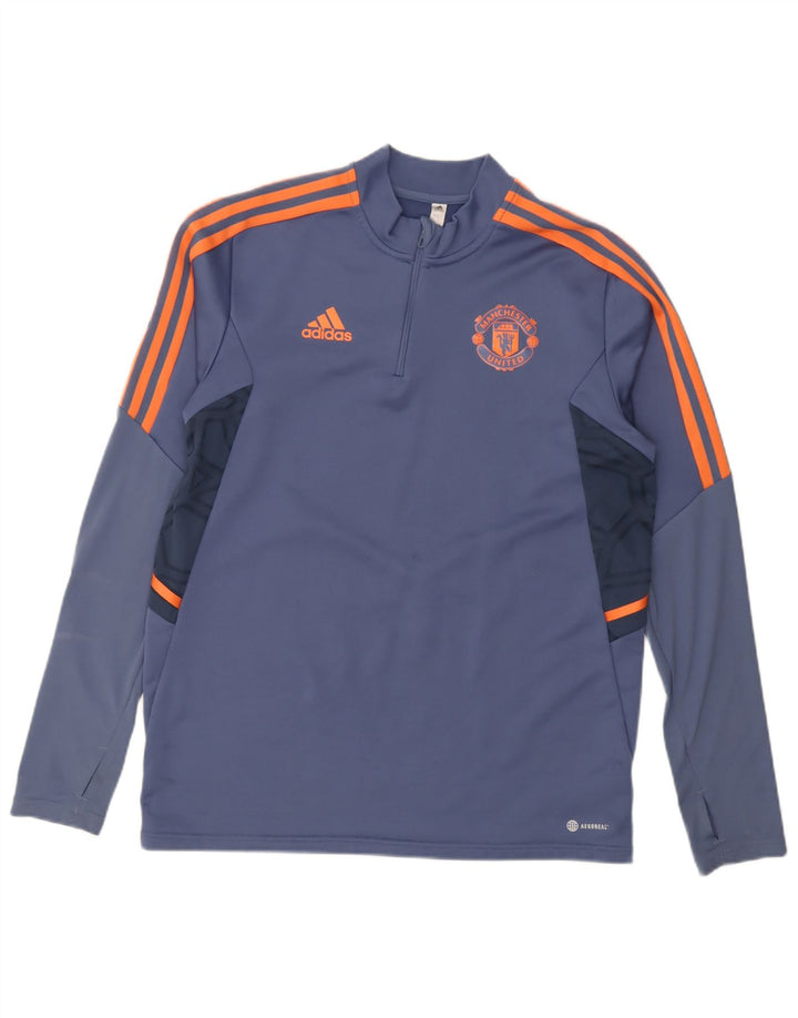 Adidas Hombre Manchester United Jersey Chándal Top Grande Azul Colorblock