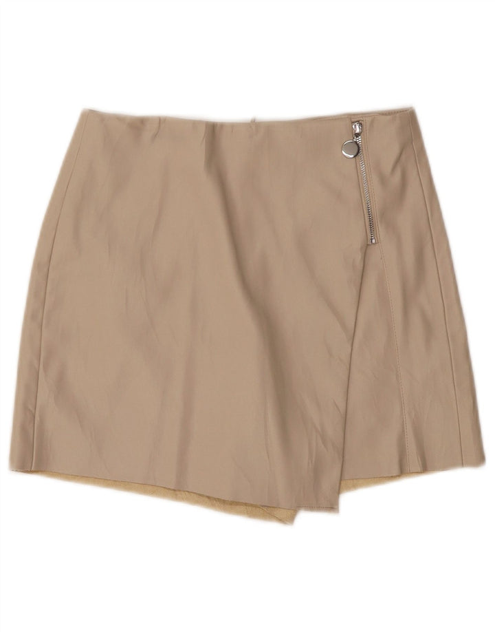 Zara Mujer Falda Pantalón Pequeña W26 Beige