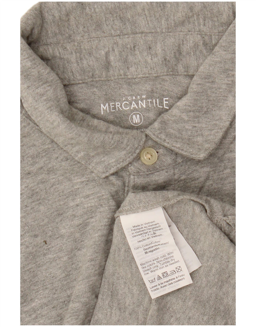 J. CREW Polo Mercantile para hombre de algodón gris medio