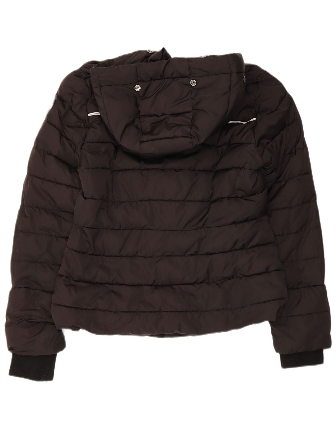 SUPERDRY Chaqueta acolchada con capucha para mujer UK 40 Small Poliéster negro