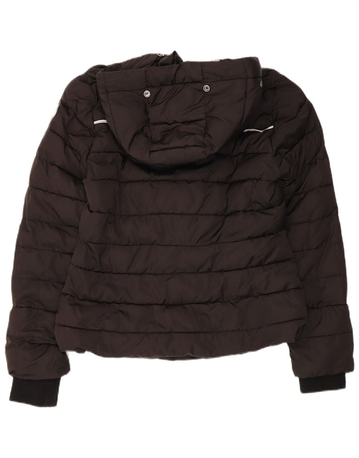 SUPERDRY Chaqueta acolchada con capucha para mujer UK 40 Small Poliéster negro