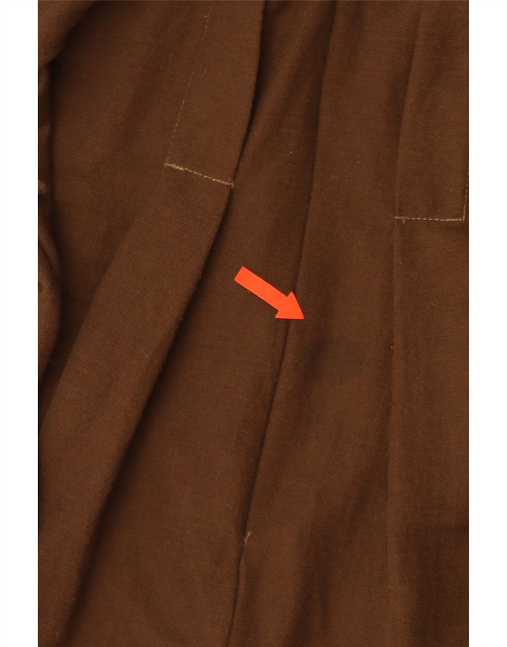 ZARA Mujer Mono Manga Larga ES 40 Small Viscosa Marrón