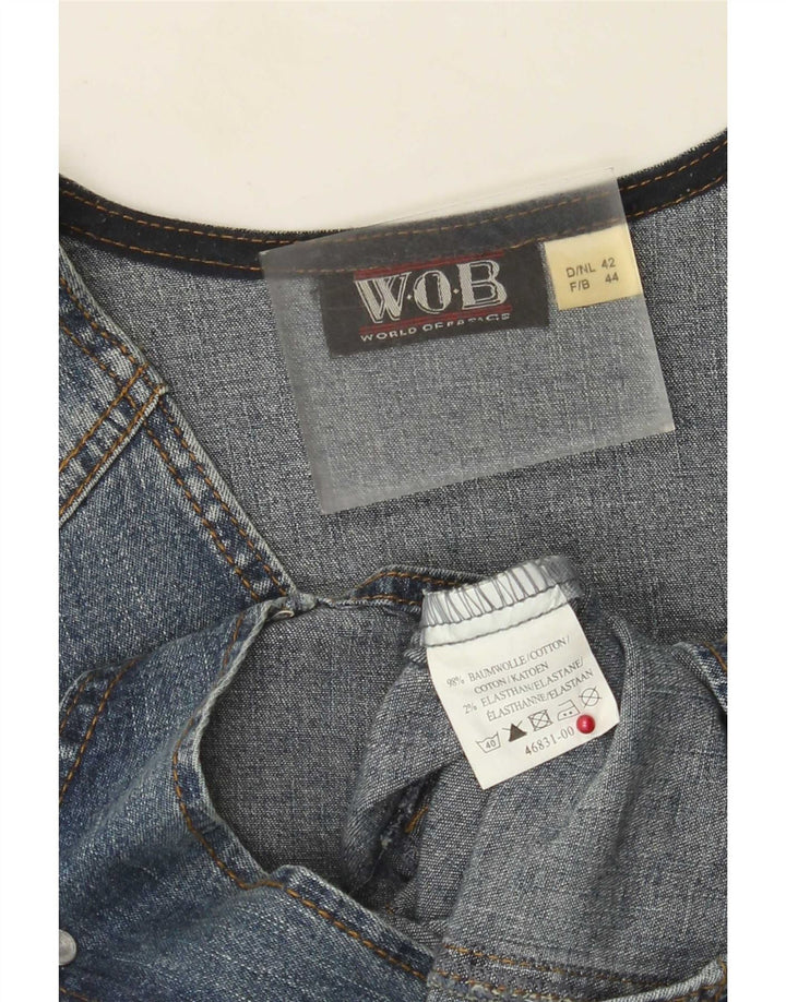 Vintage mujer denim chaleco EU 42 algodón azul grande
