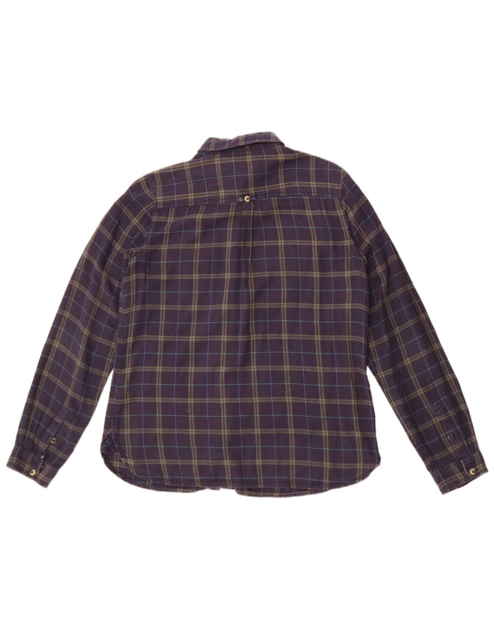 Camisa de franela para mujer Fat Face UK 40 Medium Azul marino Cuadros Algodón