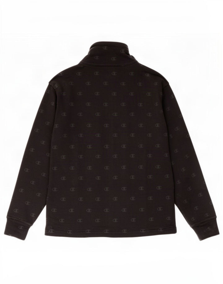 Champion Mujer Graphic Chándal Top Chaqueta Reino Unido 10 Pequeño Algodón Negro