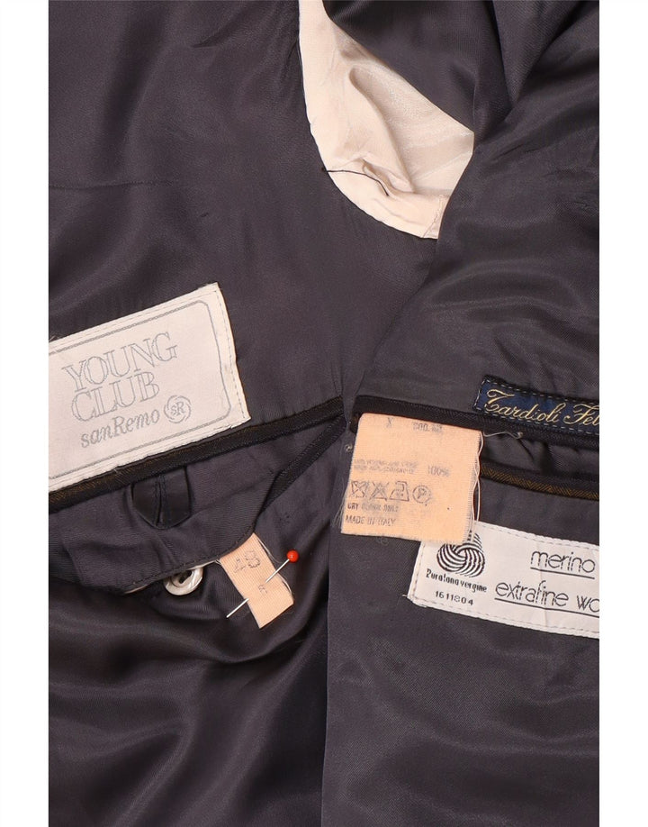 San Remo Chaqueta tipo blazer con doble botonadura para hombre IT 48 Mediana azul marino a rayas