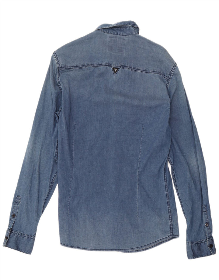 Guess Camisa Vaquera Slim Fit Azul Pequeño |