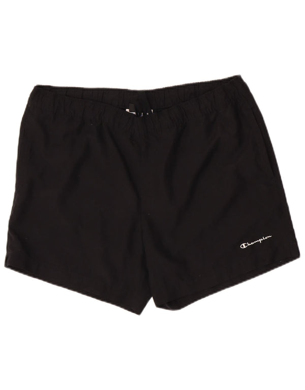 Champion Pantalones cortos deportivos para hombre poliéster negro grande