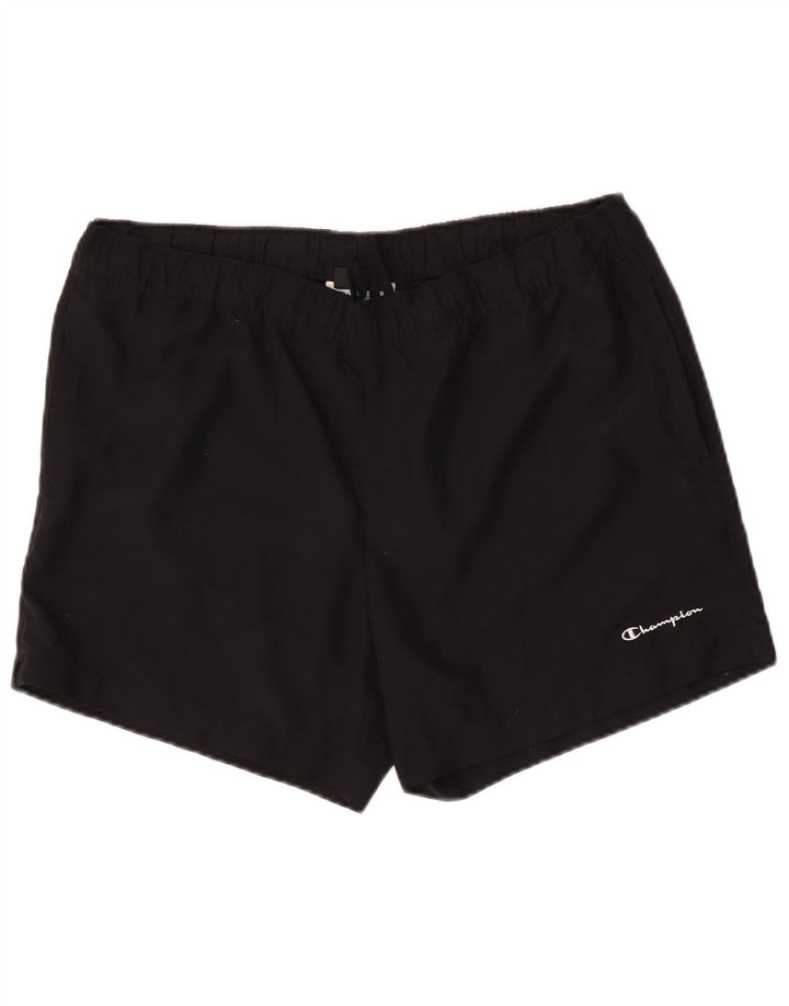 Champion Pantalones cortos deportivos para hombre poliéster negro grande