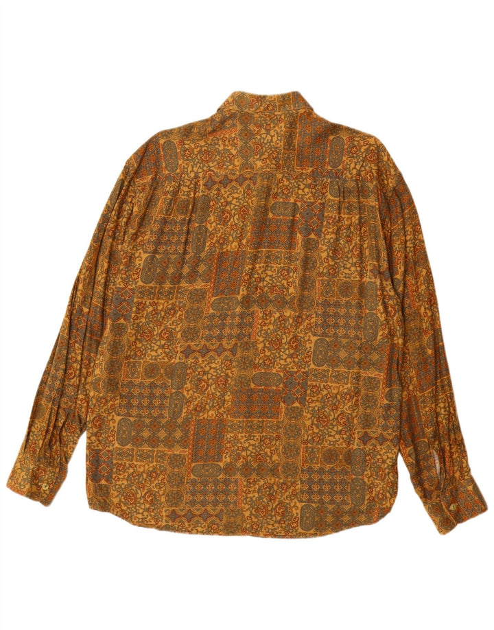 OLD FARWAY Camisa para hombre Talla 40 15 1/2 Viscosa Paisley amarilla mediana