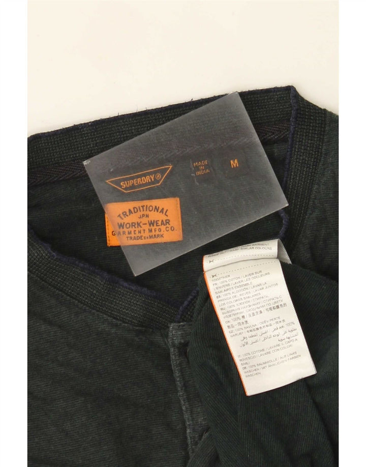 Superdry Hombre Top Manga Larga Algodón Verde Medio