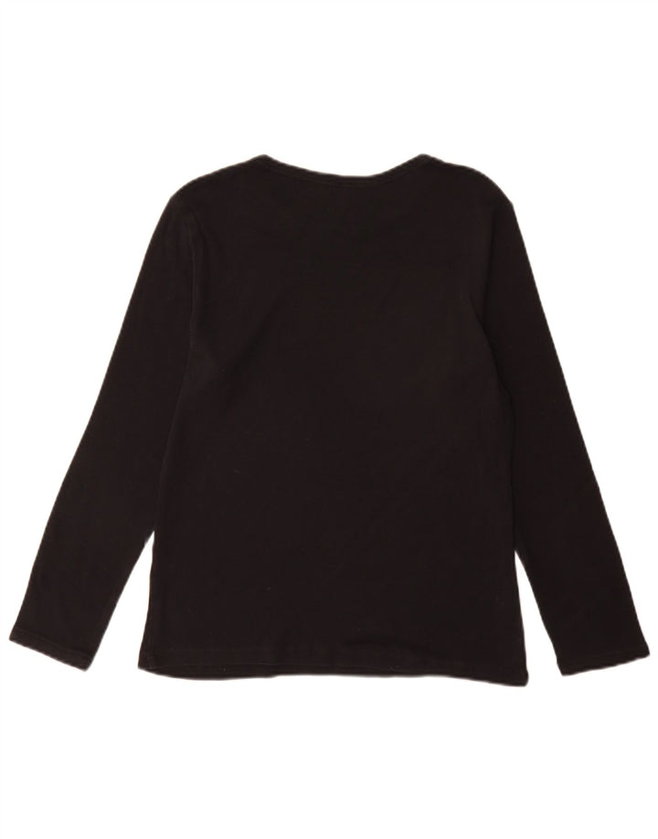 Marks & Spencer Top para mujer de manga larga UK 44 Mediano Algodón negro