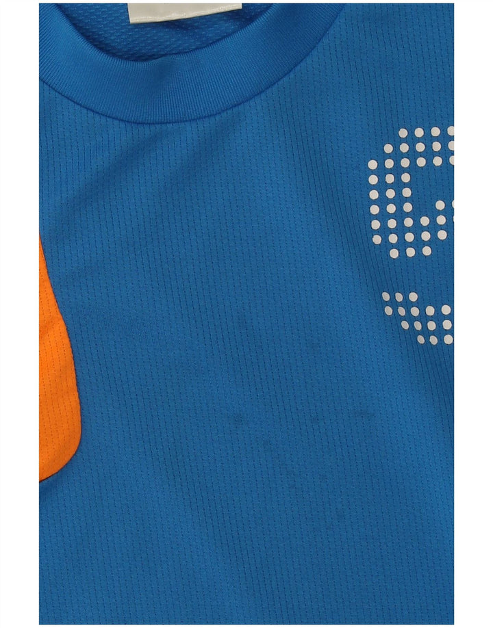 ADIDAS Camiseta gráfica para hombre Top grande Azul Colorblock Poliéster