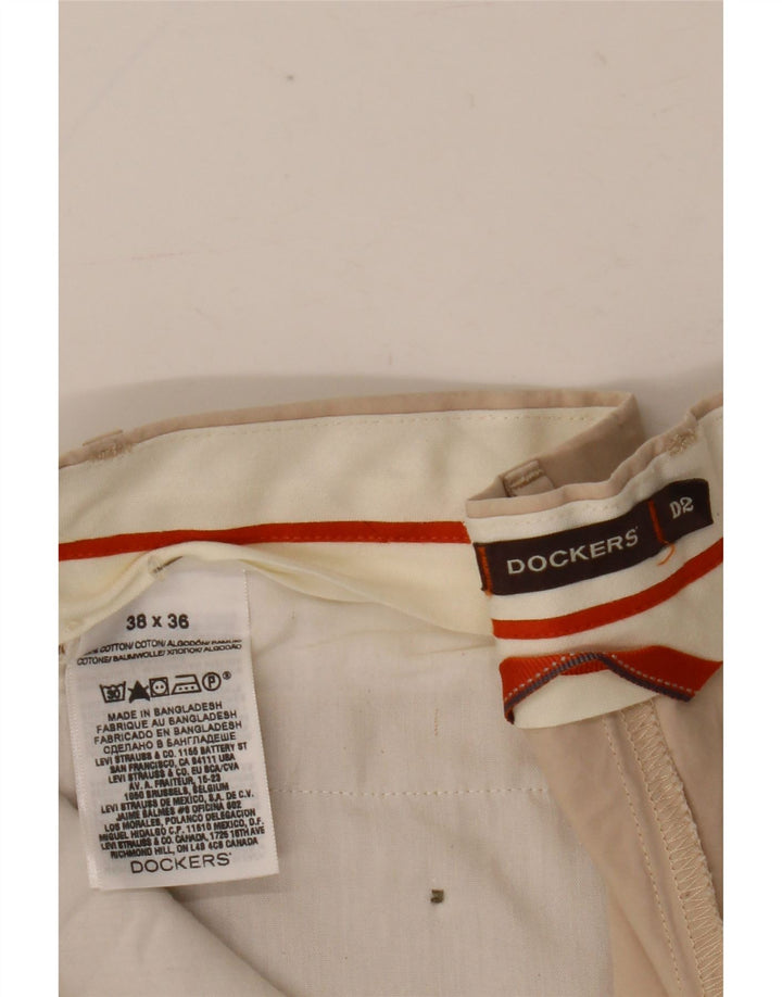 Dockers Pantalón de traje recto para hombre W38 L33 Algodón beige