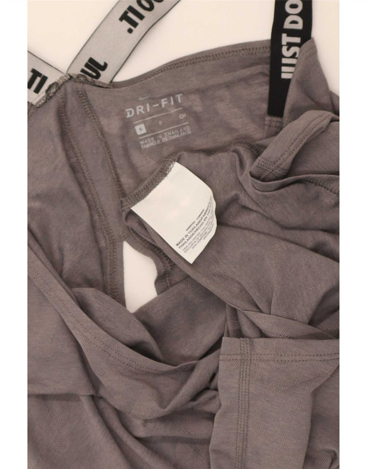 Nike Mujer Dri Fit Graphic Vest Top UK 8 Pequeño Gris Colorblock Poliéster