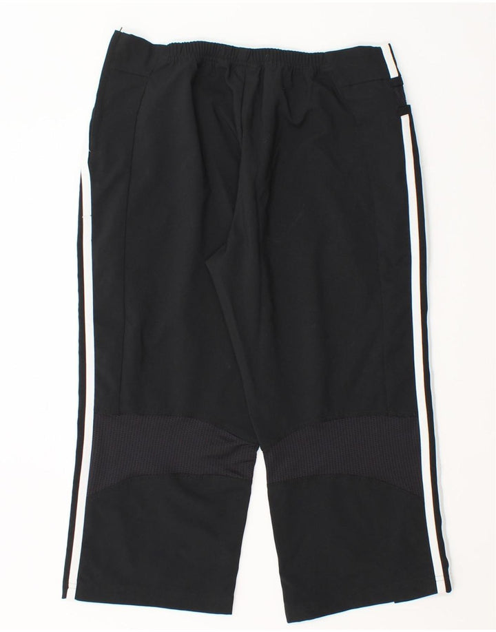 Adidas Mujer Capri Chándal Pantalones UK 12 Mediano Negro Poliéster