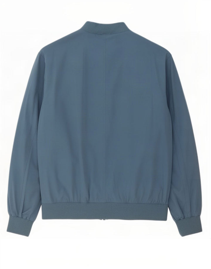 Zara Mens Bomber Jacket UK 40 Grande Poliéster Azul