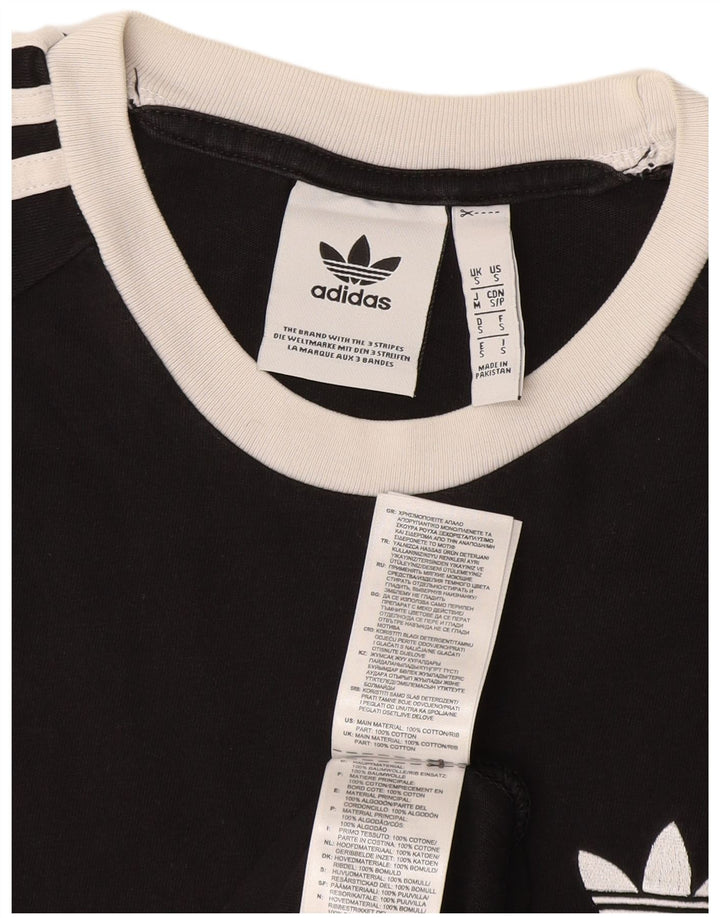 Adidas - Camiseta para hombre, talla pequeña, algodón negro