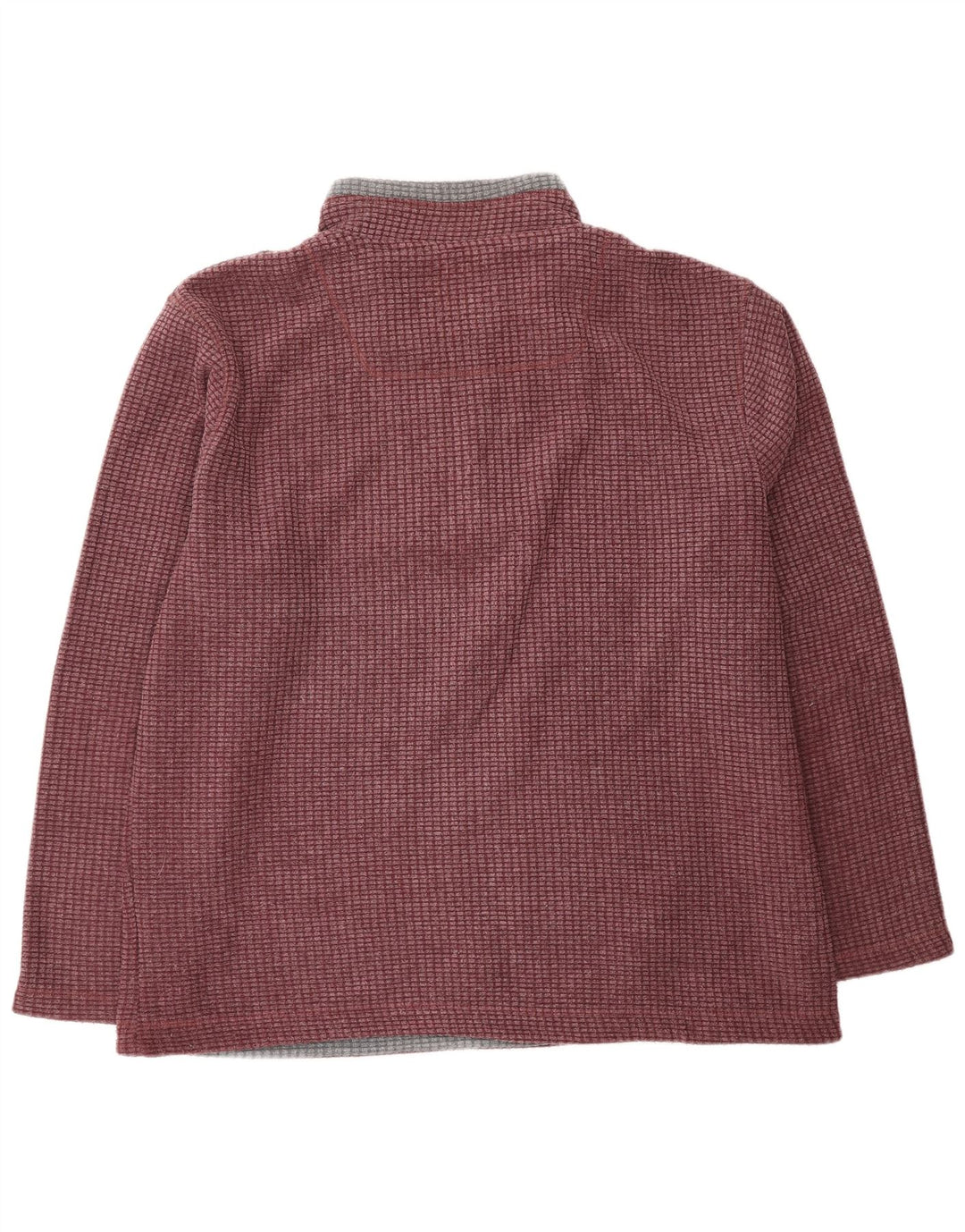 Weird Fish Sudadera con cuello y cremallera para hombre, talla 2XL, poliéster burdeos