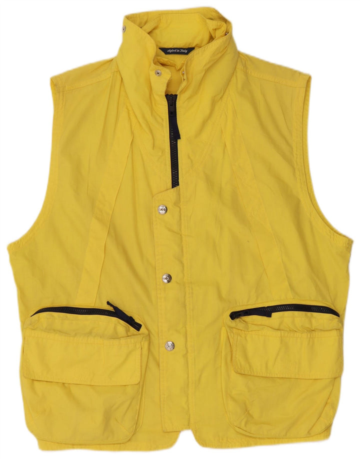 FACIBA Chaleco utilitario para hombre IT 46 Pequeño poliéster amarillo