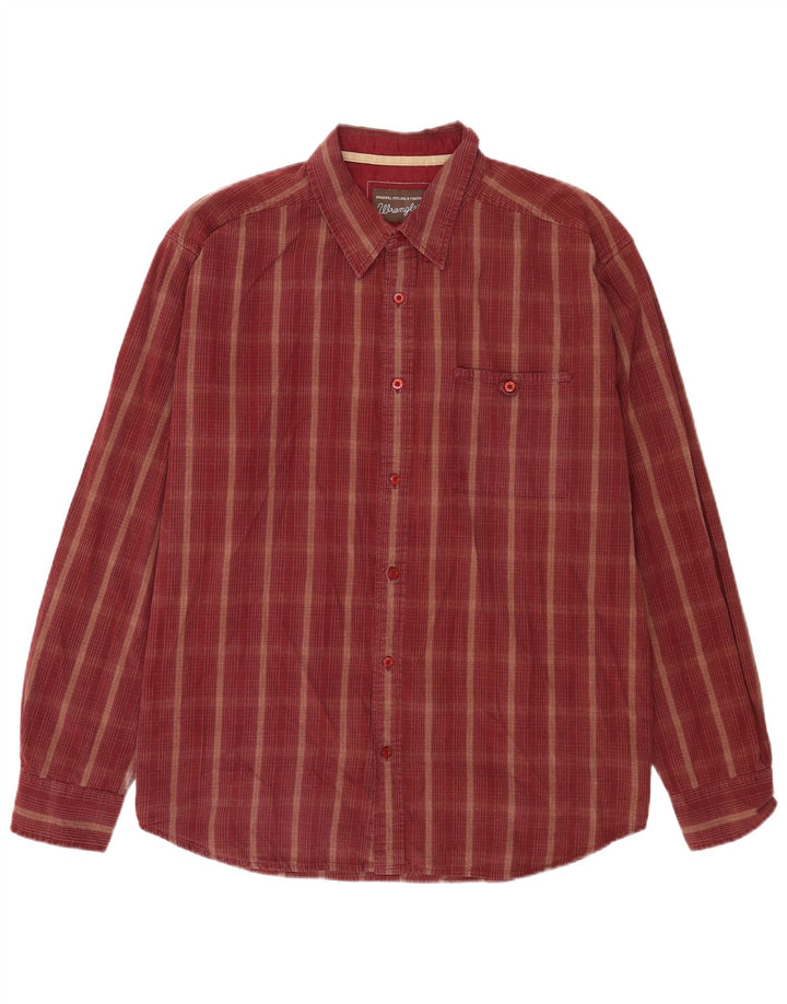 Wrangler Camisa para hombre 2XL Algodón a cuadros granate