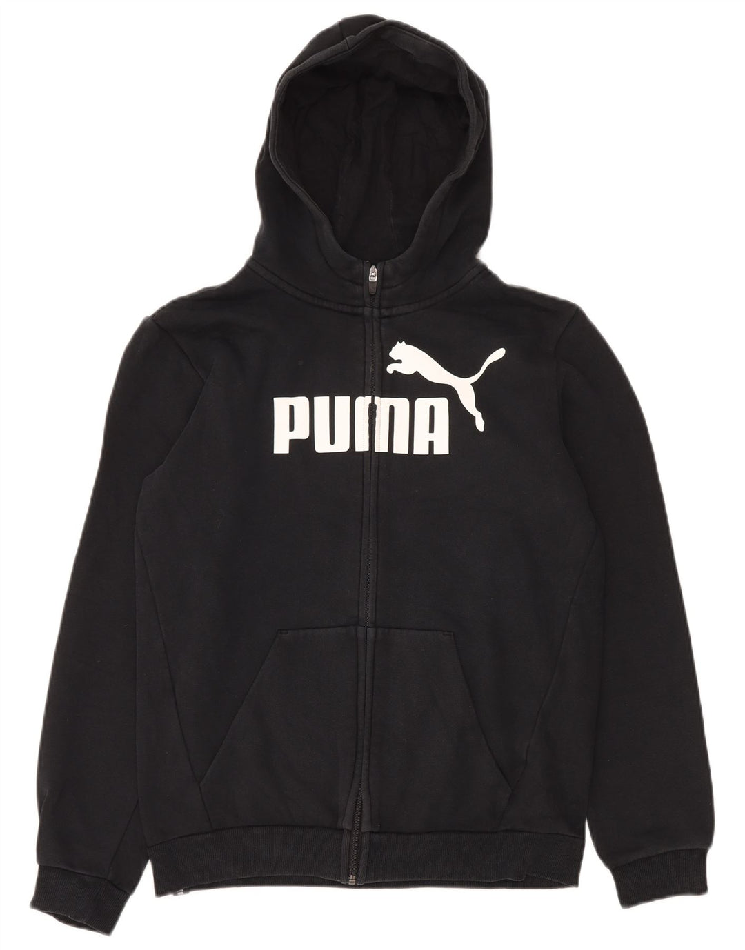 PUMA Sudadera con capucha y cremallera gráfica para niños 15-16 años Algodón negro