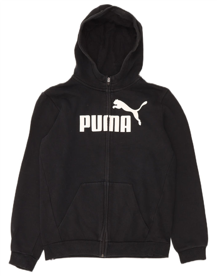 PUMA Sudadera con capucha y cremallera gráfica para niños 15-16 años Algodón negro