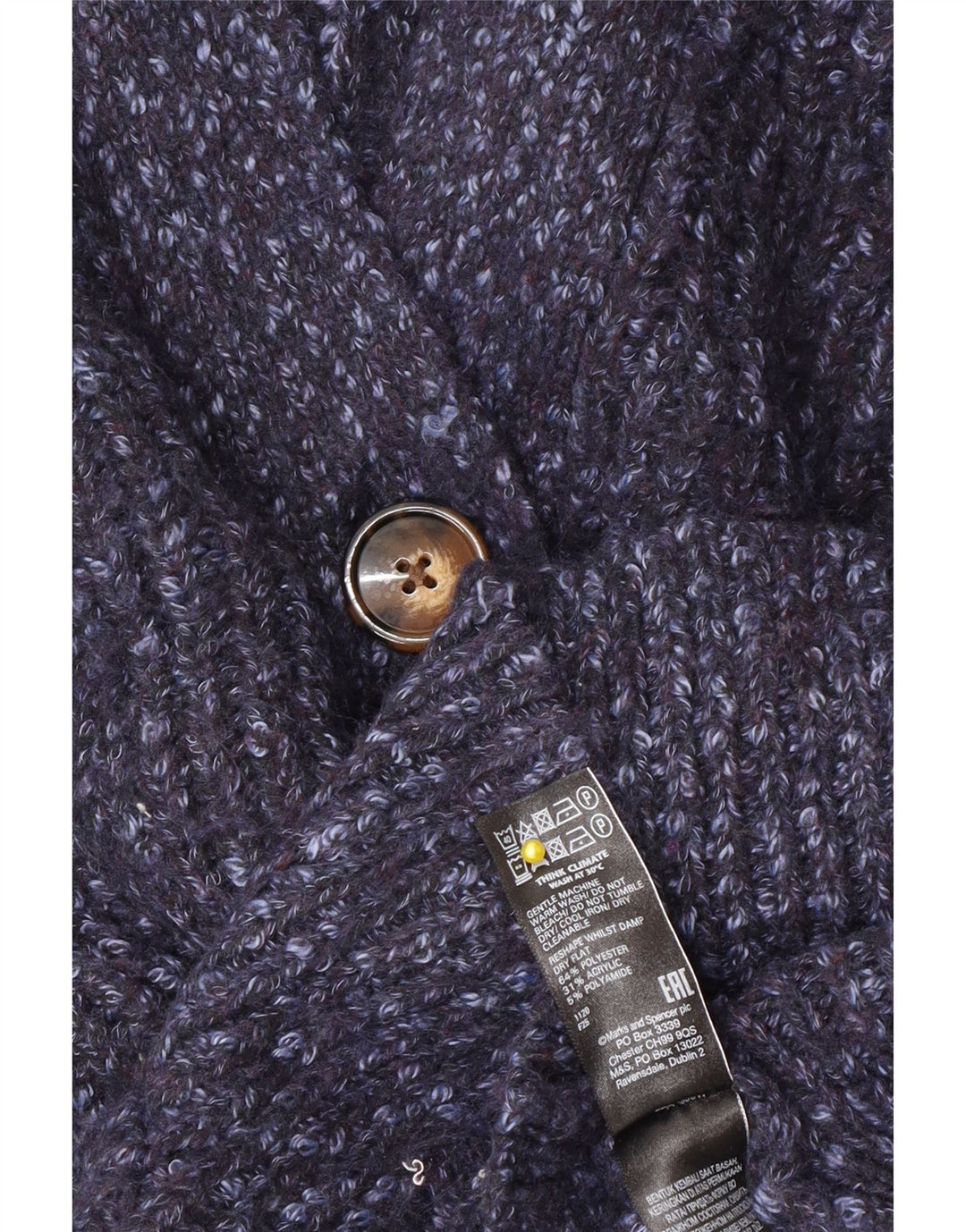 Marks & Spencer Suéter tipo cárdigan extragrande para mujer Reino Unido 44 Medio azul moteado