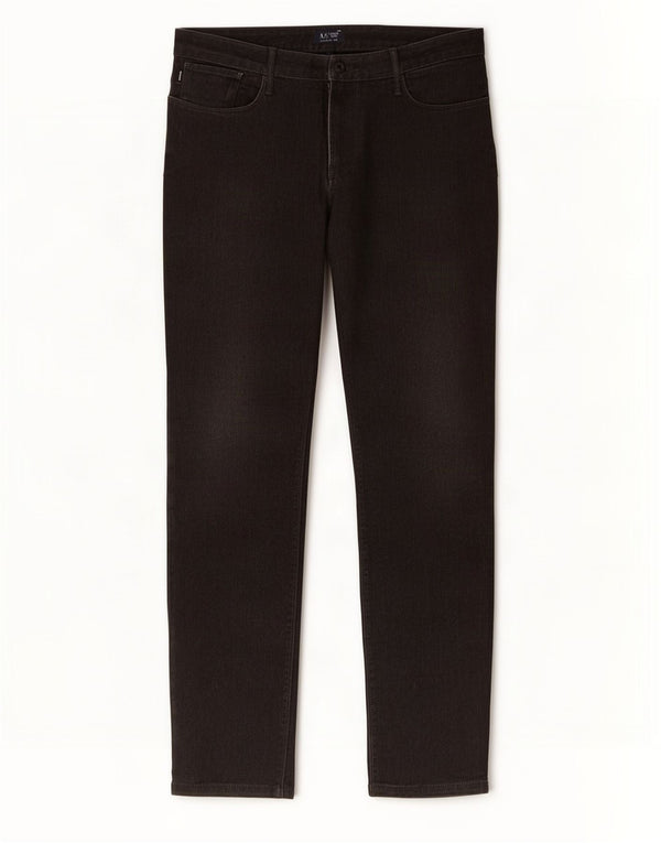 Armani Mens Slim Jeans W36 L30 Algodón Negro