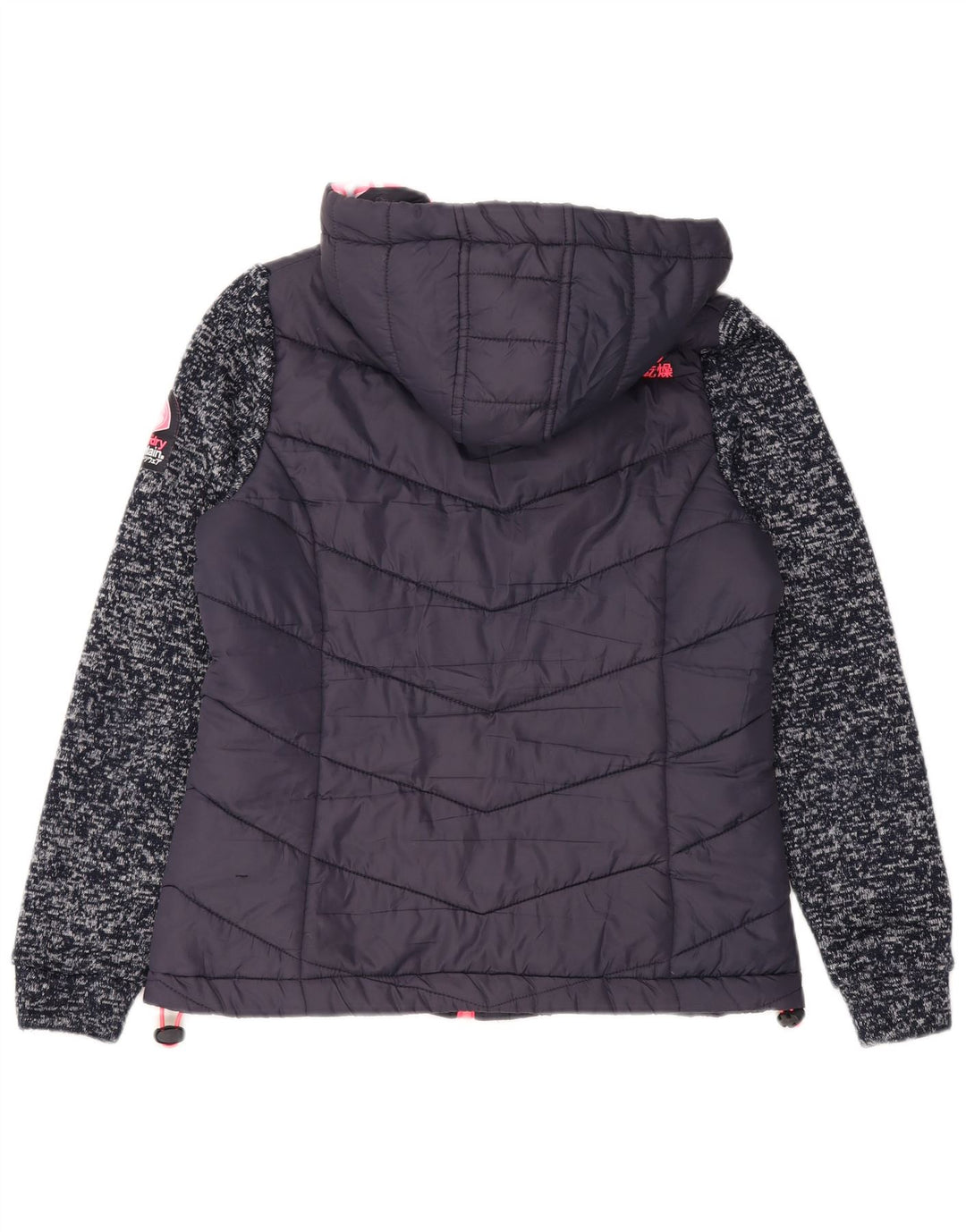 Superdry Chaqueta Acolchada Con Capucha Para Mujer UK 40 Mediana Azul Marino Moteada