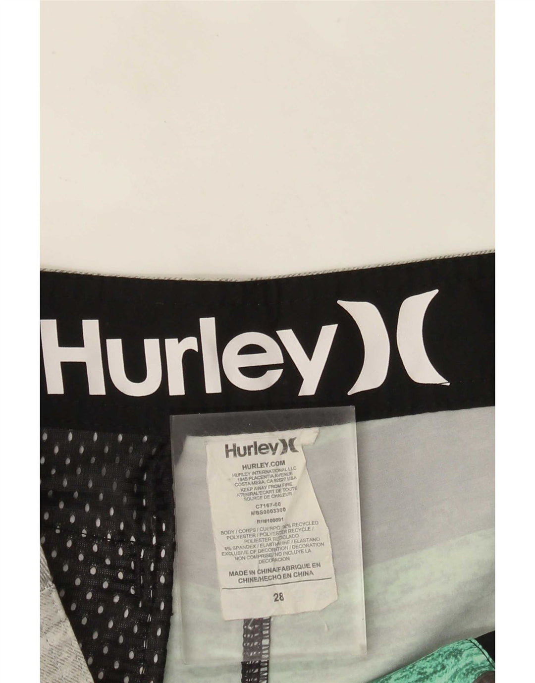 Hurley Bañador Hombre Small Gris Rayas Poliéster
