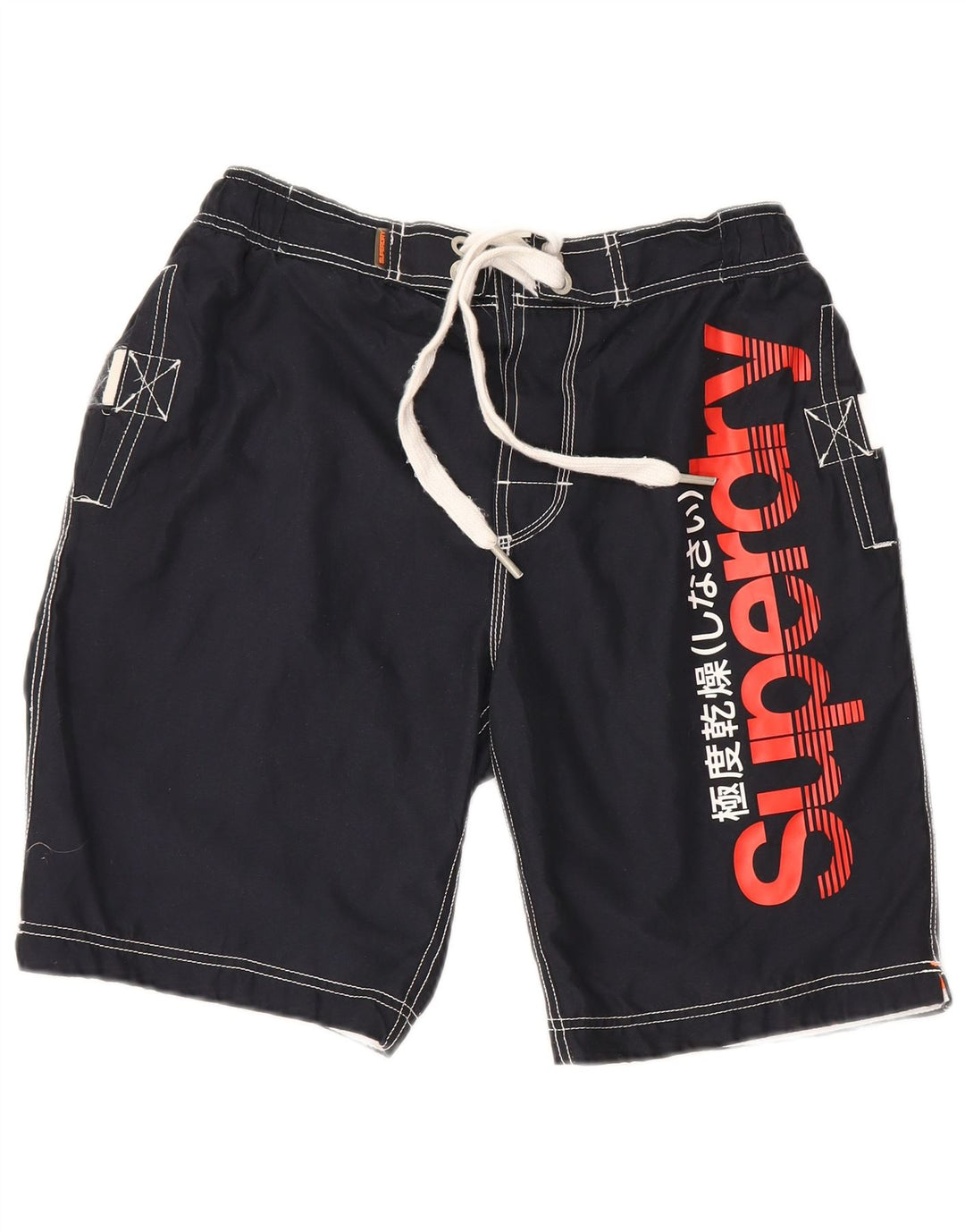Superdry Hombre Graphic Regular Bañador Shorts Grande Poliéster Azul Marino