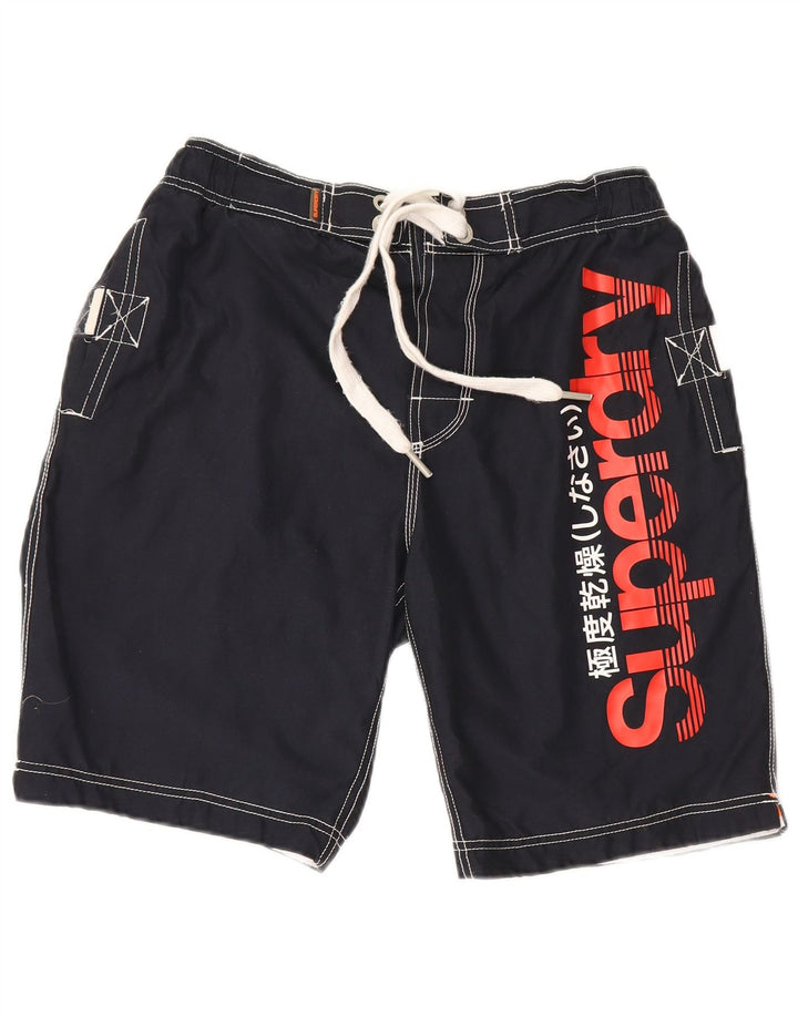 Superdry Hombre Graphic Regular Bañador Shorts Grande Poliéster Azul Marino