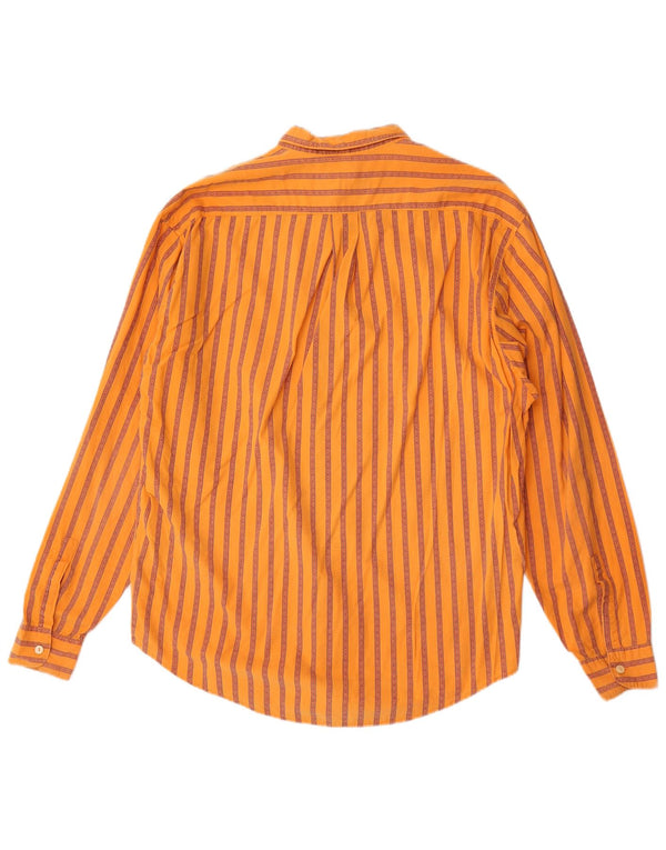 Camisa vintage para hombre XL Algodón a rayas naranja