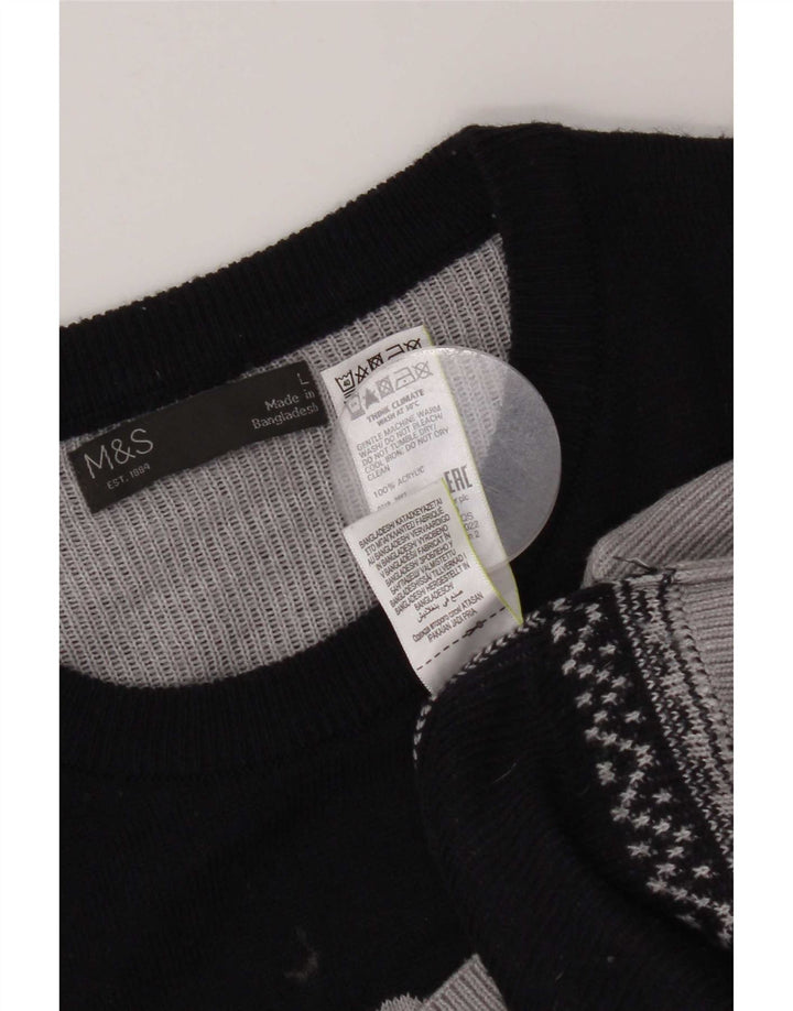 Marks & Spencer Jersey De Cuello Redondo Para Hombre Gris Grande Colorblock