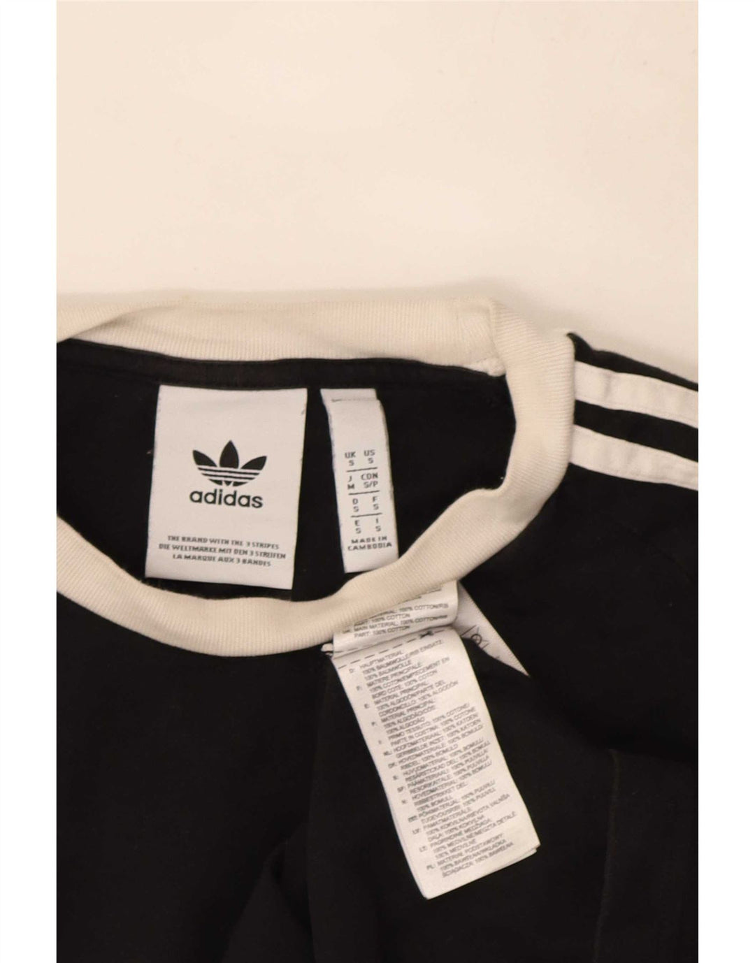 Adidas - Camiseta para hombre, talla pequeña, algodón negro