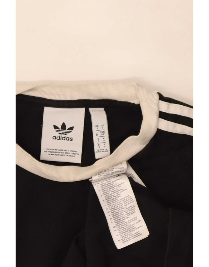 Adidas - Camiseta para hombre, talla pequeña, algodón negro