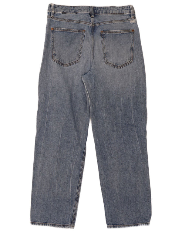 Marks & Spencer Vaqueros Boyfriend de Cintura Alta para Mujer UK 10 Small W30 L28 Azul
